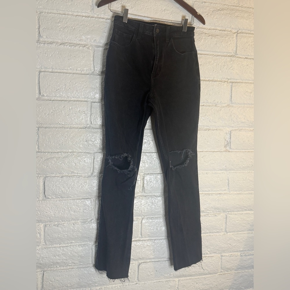 Hollister High Rise 90s Vintage Straight Black Distressed Jeans W27 L31